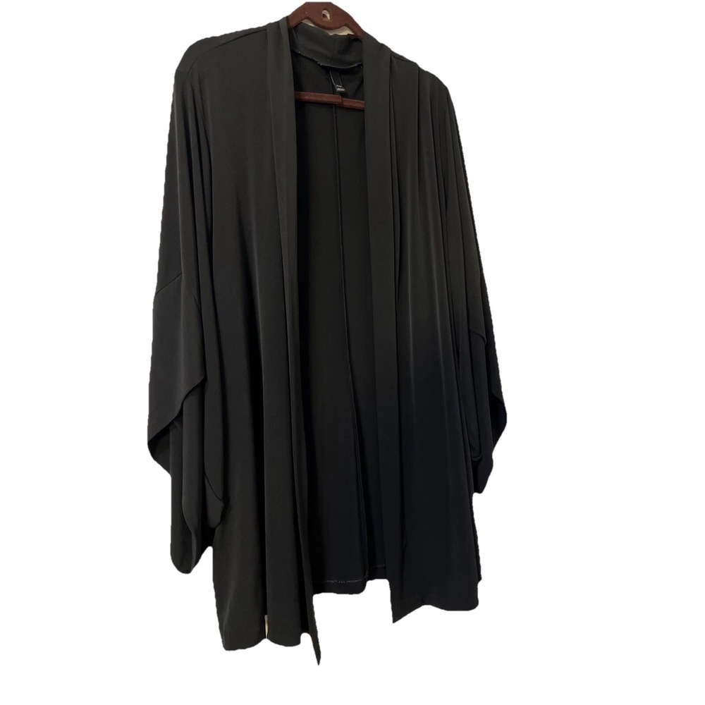 LANE BRYANT‎ CLASSIC OVERPIECE Open CARDIGAN Size 26/28 Asymmetrical 3/4 Sleeve